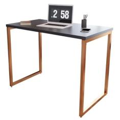 Imagem de Mesa para Escritório Compacta Preto com Cobre - MoveisAqui