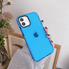 Imagem de Capa de telefone para iphone 13 12 11 pro max mini 7 8 plus se 2020 x xr xs max silicone macio capa traseira transparente, azul profundo, para iphone 12 mini