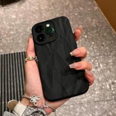 Imagem de Capa de telefone com padrão dobrável macio para iphone 11 12 13 14 15 pro max x xs xr max plus capa de silicone amortecedor doce, preta, para iphone 13