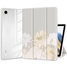 Imagem de Batianda Capa híbrida para Samsung Galaxy Tab A8 10,5 polegadas modelo 2022 (SM-X200/X205/X207) capa à prova de choque com parte traseira transparente transparente TPU amortecedor automático