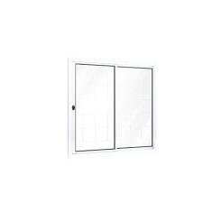 Imagem de Janela de Correr Aço 2 Folhas com Grade Quadrada Riobras 100cmx100cm Branco