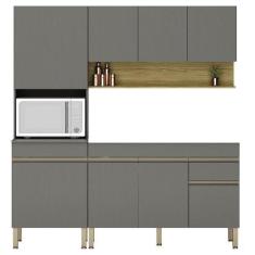 Imagem de Armário De Cozinha 3 Peças Balcão 120cm Sem Tampo Lina03 K02 Gris/frei