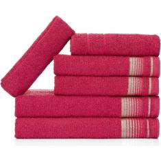 Imagem de Jogo De Toalhas Luxury Soft Beka 360 G m² 2 Banho + 2 Rosto + 2 Piso Luxo Cereja