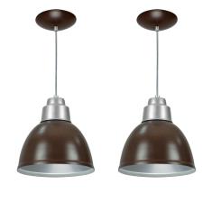 Imagem de Kit 2 Lustres Pendentes Karina De Alumínio Tabaco