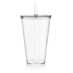 Imagem de Kit 2 Copos Com Tampa E Canudo 550 Ml Acrílico Da Krystalon