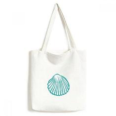 Imagem de Bolsa de lona Scallop Marine Life com ilustração verde bolsa de compras casual