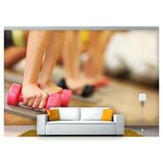 Imagem de Papel De Parede Academia Halteres Exercício 3D Aca03