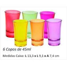 Imagem de Conjunto Com Seis Copos Coloridos De Shot 45 Ml Com 6 Peças - Wincy