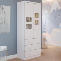 Imagem de Guarda Roupa Infantil 2 Portas 3 Gavetas 100% MDF Uli Móveis Peroba