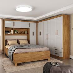 Imagem de Guarda-Roupa Casal Modulado com Cama Hércules 11 Portas 6 Gavetas Cina