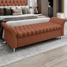 Imagem de Recamier Baú King Roma em Veludo  - Sonhar Estofados, VL-35 Terracota