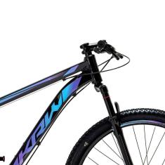 Imagem de Bicicleta Aro 29 Krw Alumínio Shimano 21 Vel Freio A Disco Suspensão S6 21 Preto-Azul E Roxo
