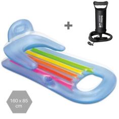 Imagem de Colchão Bronzeador Poltrona Inflável Piscina + Bomba Manual - Intex