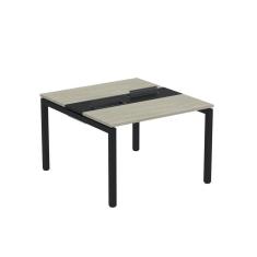 Imagem de Mesa Plataforma Dupla com Pé de Aço para Coworking 110x120 Pdc11/12/2p Nogueira casblanca/Preto