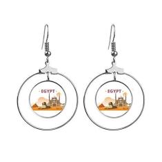 Imagem de Cidade pirâmide Esfinge Egito Brincos pendentes Joias Círculo Gota