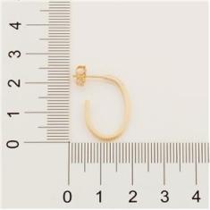 Imagem de Brinco Rommanel Folheado Ouro Meia Argola Liso Oval 523960