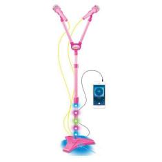 Imagem de Microfone Infantil Duplo Pedestal Com Luzes Importway Rosa