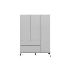 Imagem de Guarda Roupa Infantil Bebê Retrô Ana Vitória 3 Portas Cinza 100% mdf