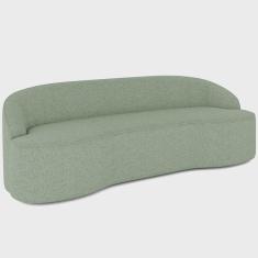 Imagem de Sofá 3 Lugares Curvo Sala de Estar Living Lótus D02 Linho Verde 180 cm D-477 - Lyam Decor