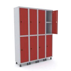 Imagem de Roupeiro De A o 4m 08 Portas C/ Prat. Pit o Pandin - Cinza/ve