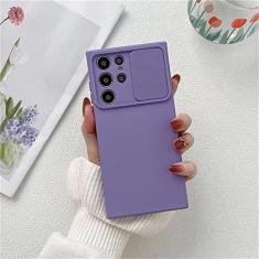 Imagem de Capa protetora de câmera deslizante para samsung s22 ultra s21 plus s20 fe a53 a73 a23 a33 a13 a52 a72 a32 a22 a12 a51 capa de silicone puro, roxo, para s21