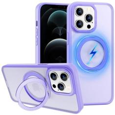 Imagem de ZHK Anel rotativo de 360° para iPhone 12 Pro Max, capa magnética, [à prova de quedas de grau militar] [painel traseiro fosco translúcido] Capa de telefone fina antiderrapante fosca para iPhone 12 Pro