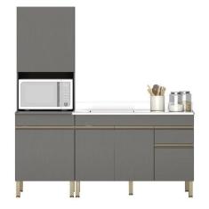 Imagem de Paneleiro E Balcão Gabinete Com Pia 150cm Lina K02 Gris - Mpozenato