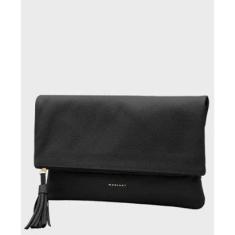 Imagem de Bolsa Mariart Couro Clutch Hibisco Preta-Feminino