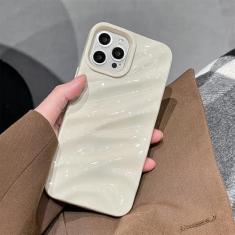 Imagem de QLTYPRI Capa compatível com iPhone 15, linda capa com padrão ondulado de água ondulada para meninas e mulheres, capa protetora de TPU (poliuretano termoplástico) de silicone macio e brilhante de cetim