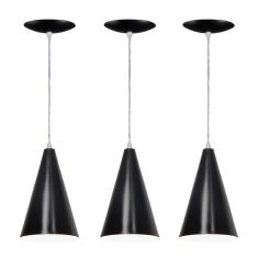 Imagem de Kit 03 Luminárias Pendente Cone- Fosco E 