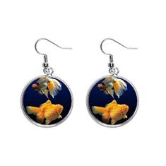 Imagem de Brinco feminino com pingente de prata com imagem de natureza de peixe oceano