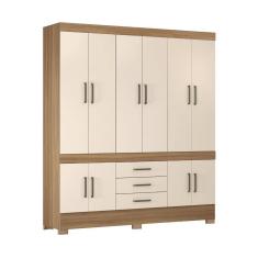 Imagem de Guarda-roupas Casal 10 Portas 3 Gavetas Cr35191 Amêndola-off White