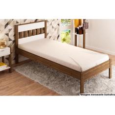 Imagem de Cama de Solteiro Tecno Mobili CM8006 Nogal/Branco