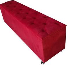 Imagem de Recamier Baú King Capitone Vintage Suede 180 Cm 100% Mdf - Rbl