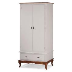 Imagem de 	Guarda Roupa Solteiro 2 Portas 1 Gaveta 60406 Linz Móveis - Off White/Imbuia