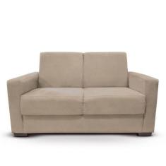 Imagem de Sofá 2 Lugares Sala de Estar Recepção Suede Cecilia Bege Claro - Tatit