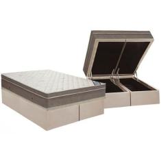 Imagem de Conjunto Box Baú: Colchão Molas SuperPocket Ortobom Ensacadas Light + 