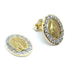 Imagem de Brinco em ouro 18k feminino com zirconia - 2BRZ0211