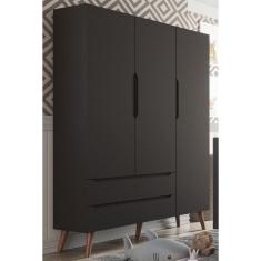 Imagem de GUARDA ROUPA RETRÔ 3 PORTAS SMART FIORELLO COR cinza