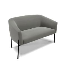 Imagem de Sofá Namoradeira 2 Lugares Pé de Ferro Preto Stella Suede Grafite D03 - D'Rossi