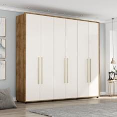 Imagem de Guarda Roupa Casal 6 Portas 6 Gavetas Coimbra Freijó/Off White
