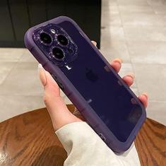 Imagem de Capa de telefone transparente de silicone à prova de choque para iPhone 14 13 12 11 Pro Max X XR XS 7 8 Plus SE Capa transparente de proteção de lente, roxo escuro, para iPhone 12Pro Max