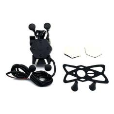 Imagem de Suporte De Celular Universal Para Moto Com Carregador Usb