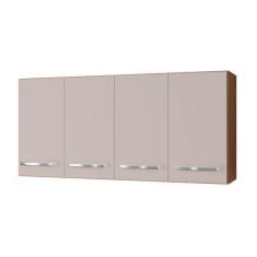 Imagem de Armário Aéreo de Cozinha 1,20m com 4 Portas Mara Savana/Off White - Mo