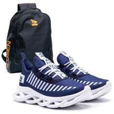 Imagem de Tênis Masculino Leve Fitness Academia+ Mochila - OLDSEN, Azul, Mochila
