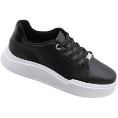 Imagem de Tênis Casual Moleca Cano Baixo Sola Alta Flatform Confortável Feminino-Feminino