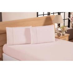 Imagem de Jogo de lençol casal padrão 03 peças 100% algodão percal 200 fios - ro