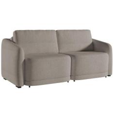 Imagem de Sofá Cama Casal Para Sala 176cm Polska K04 Bouclê Bege Escuro - Mpozen