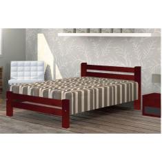 Imagem de Cama Queen Size Piazza de Madeira Maciça Angelim Pedra/Tauari