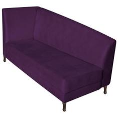 Imagem de Recamier Valéria 160cm Lado Direito Suede Roxo - Amarena Móveis